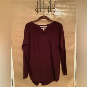 MAX STUDIO~MERLOT BLOUSE~ MERRINO WOOL 100% ~LG